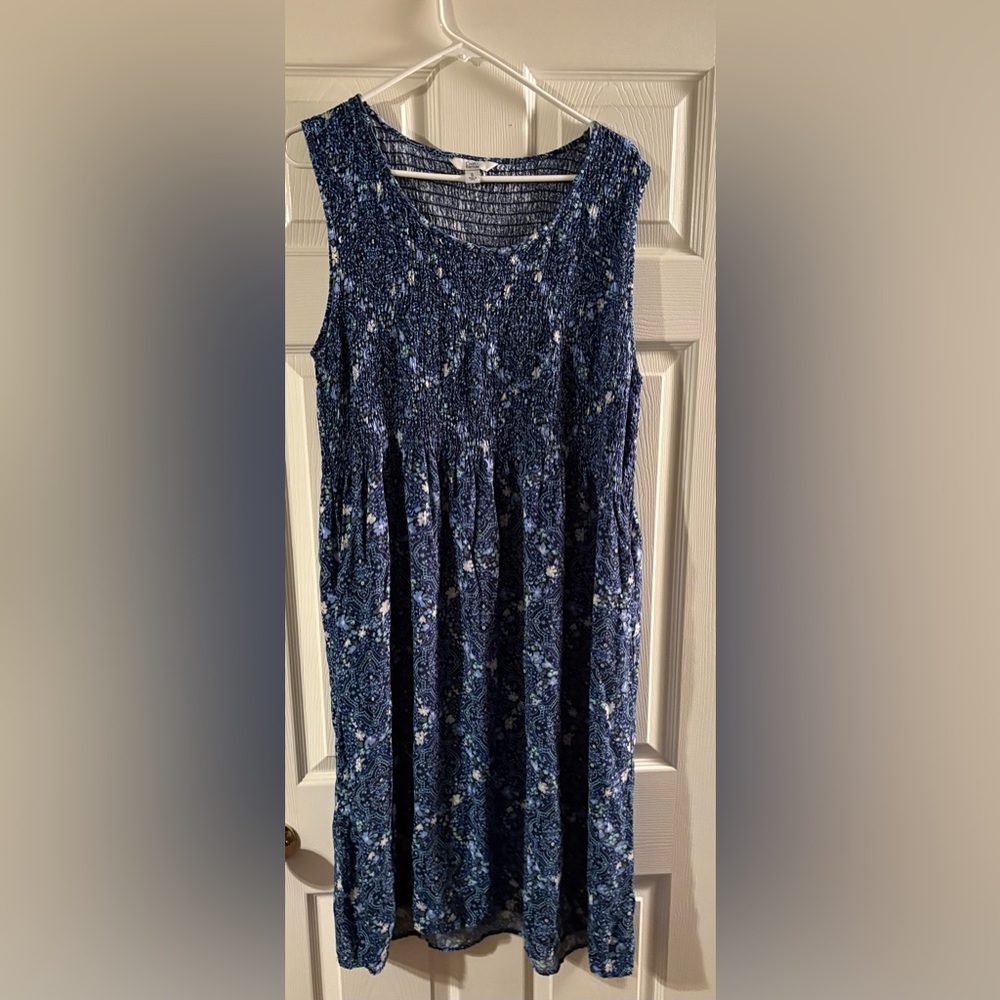 Croft & Barrow Navy Floral SZ XL Midi Dress